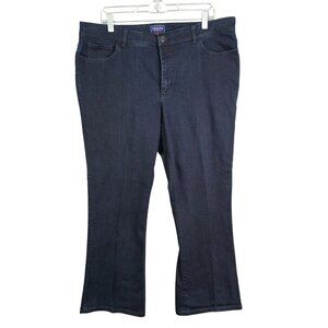 Womens Chaps Denim Blue Jeans Mid Rise Dark Wash Cotton Blend Size 18